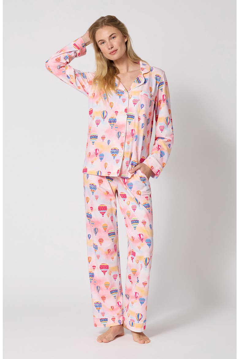 Long Sleeve Pajamas, Alternate, color, SERENE SUNRISE