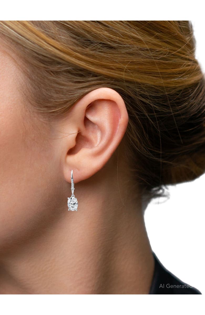 Bliss Diamond 2.07Ct TW Oval Diamond Dangle Lever Back Hoops 14k Gold Lab Grown, Alternate, color,
