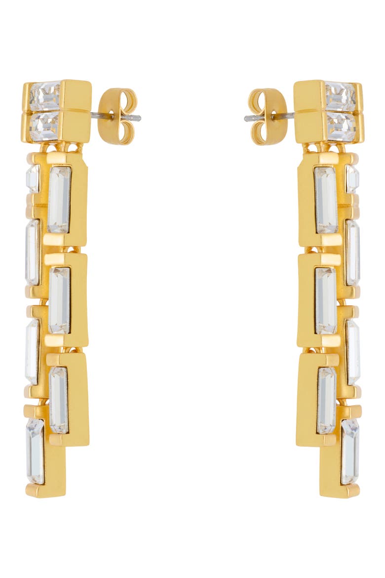 Livia Linear Crystal Drop Earrings, Alternate, color, GOLD TONE / CLEAR CRYSTAL