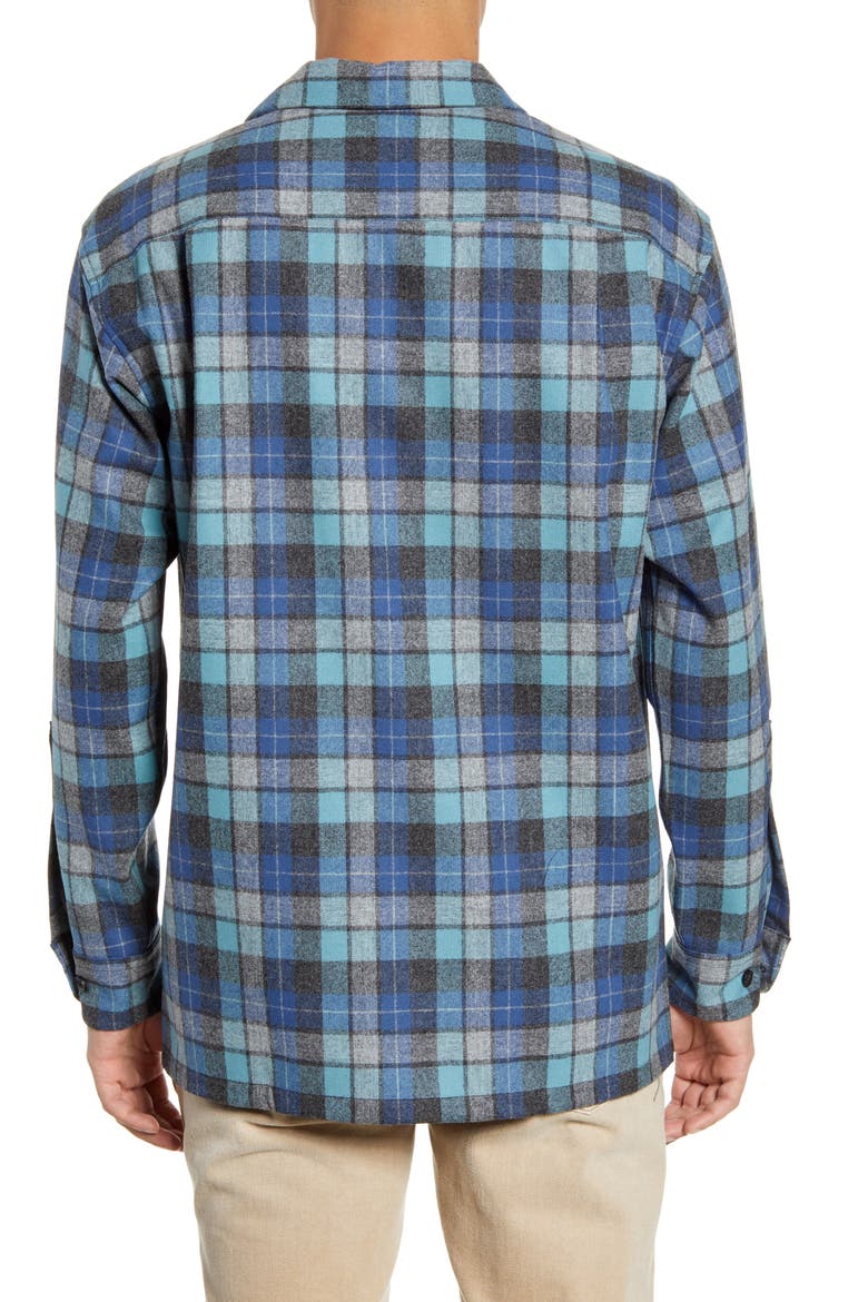 Board Regular Fit Wool Flannel Shirt, Alternate, color, BLUE ORIGINAL SURF PLAID