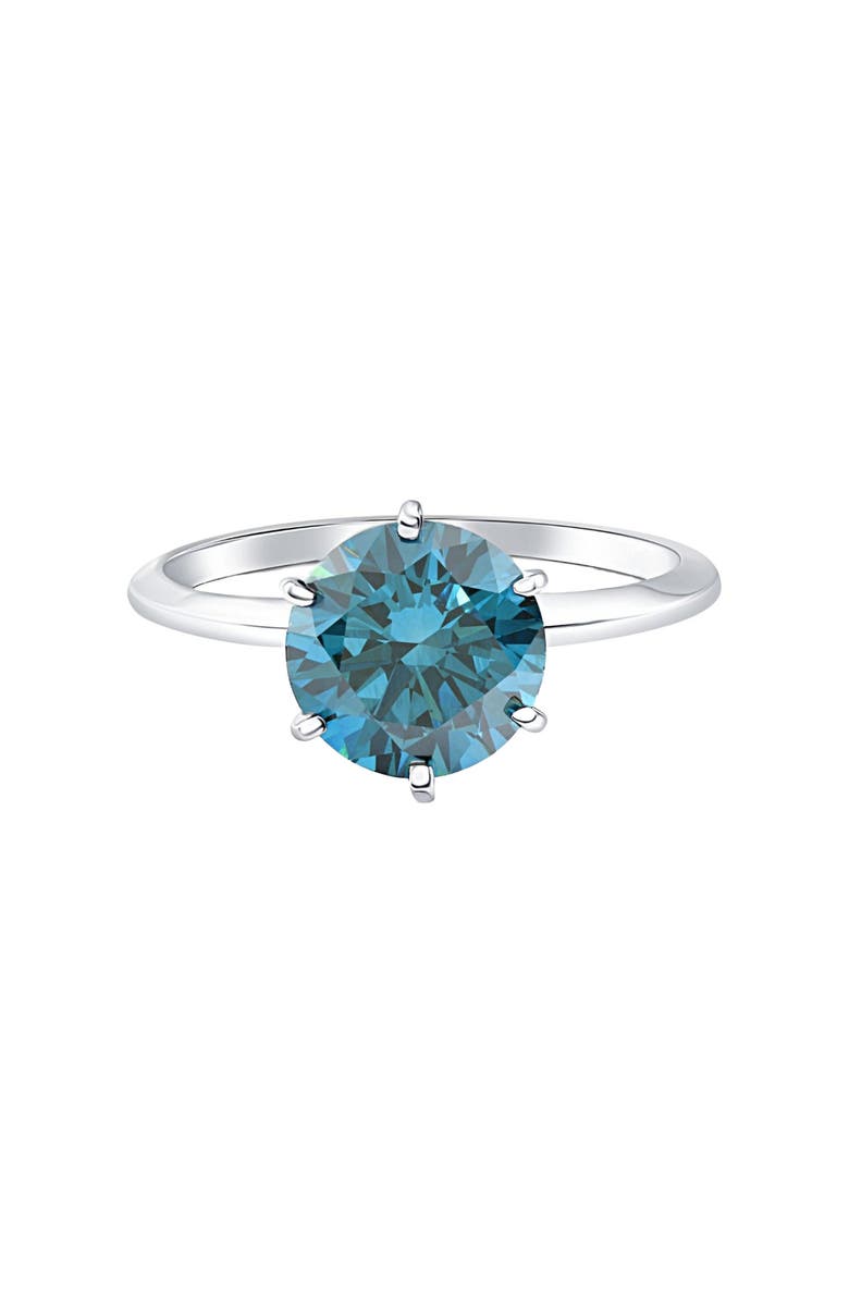 Bliss Diamond 2Ct Blue Diamond Solitaire Engagement Ring in 14k or Gold Lab Grown, Alternate, color, 14K White Gold