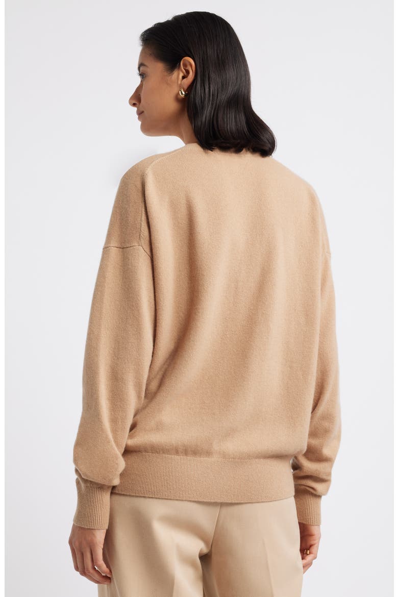 Cashmere V-Neck Sweater, Alternate, color, CAMEL
