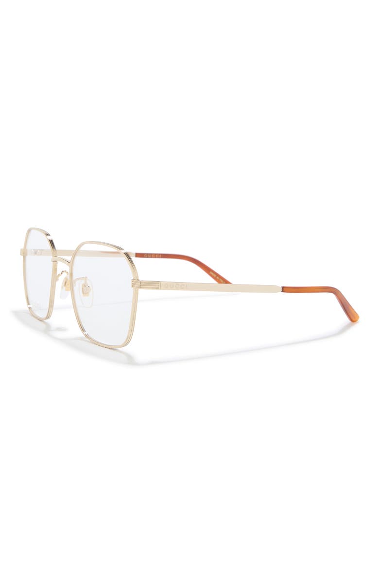 52mm Hex Metal Optical Frames, Alternate, color, GOLD GOLD TRANSPARENT