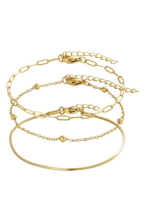 Set of 3 Assorted Chain Bracelets