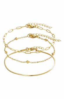 Adornia Set of 3 Assorted Chain Bracelets