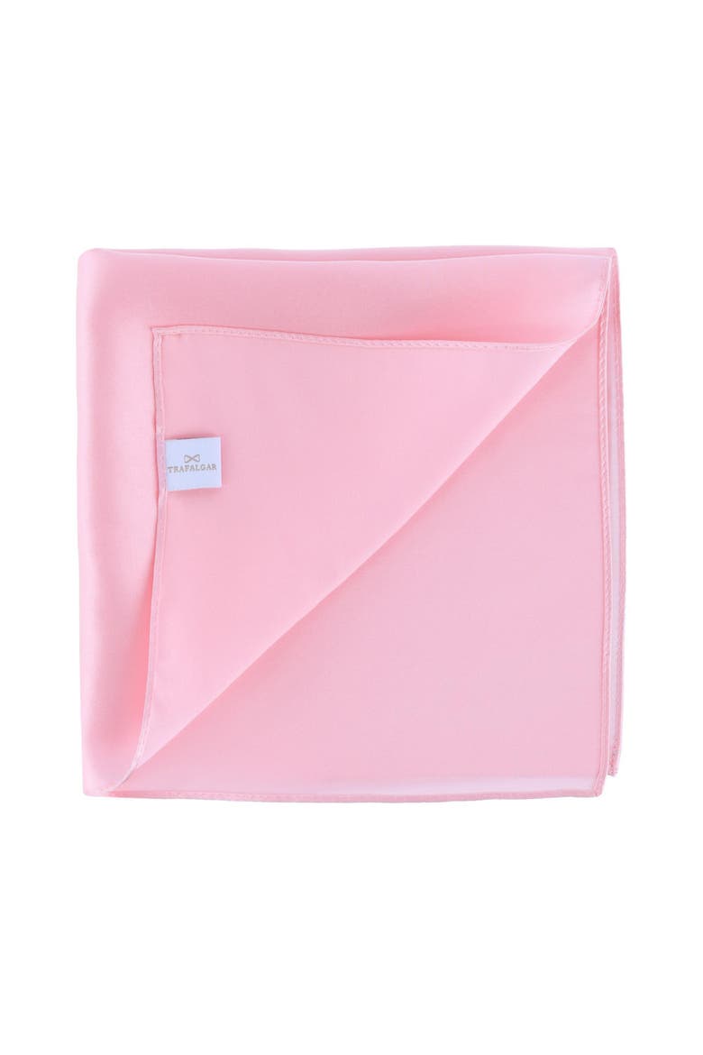 Sutton Solid Color 13 Inch Silk Pocket Square, Alternate, color, Pink