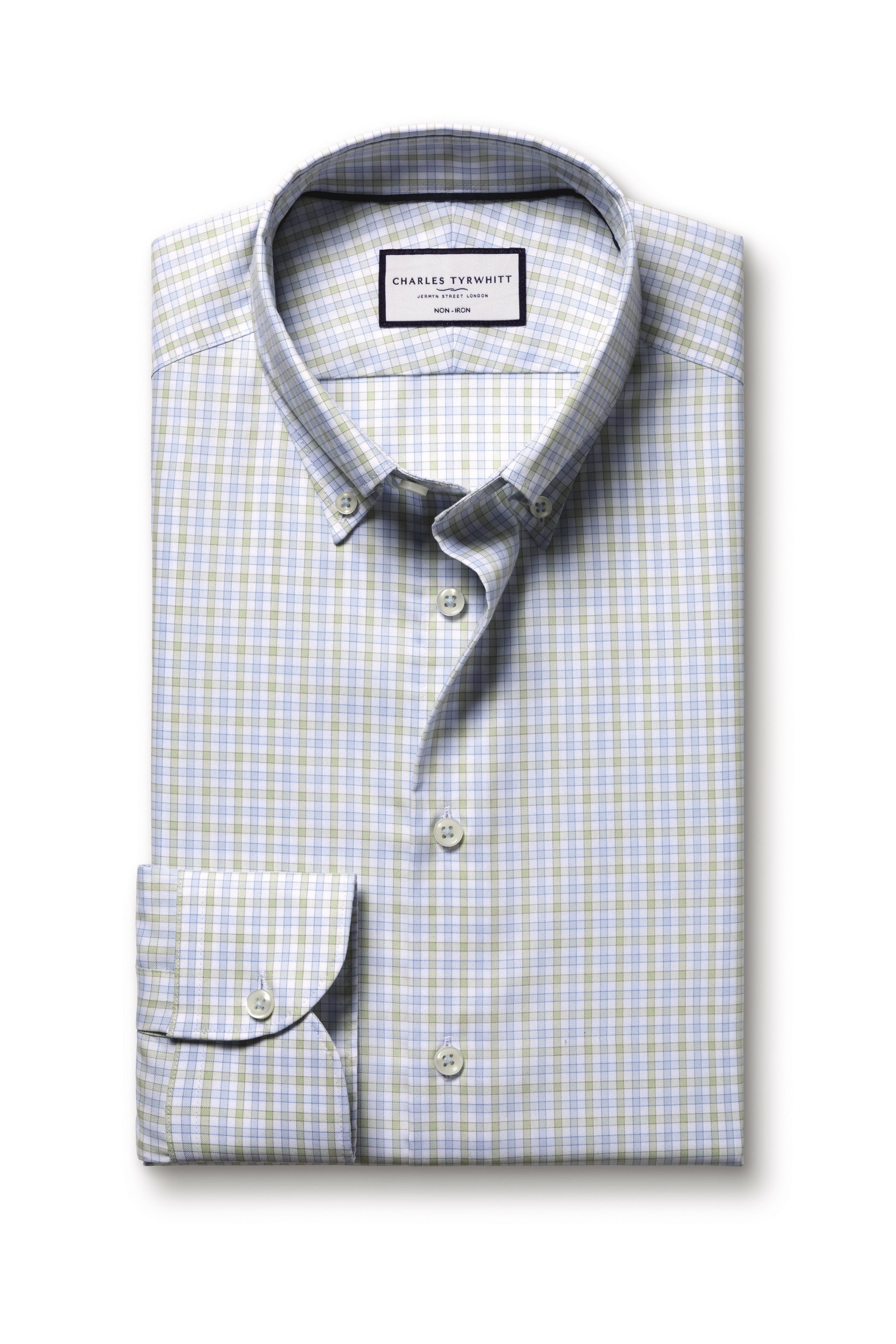 charles tyrwhitt non iron dress shirt Men's Charles Tyrwhitt Non-Iron Stretch Oxford Check Shirt