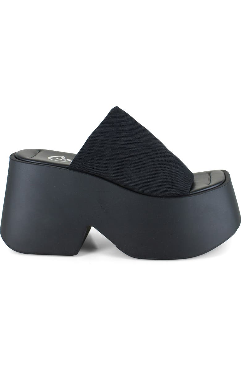 Candie's Danna Platform Slide Sandal, Alternate, color, Black Fabric