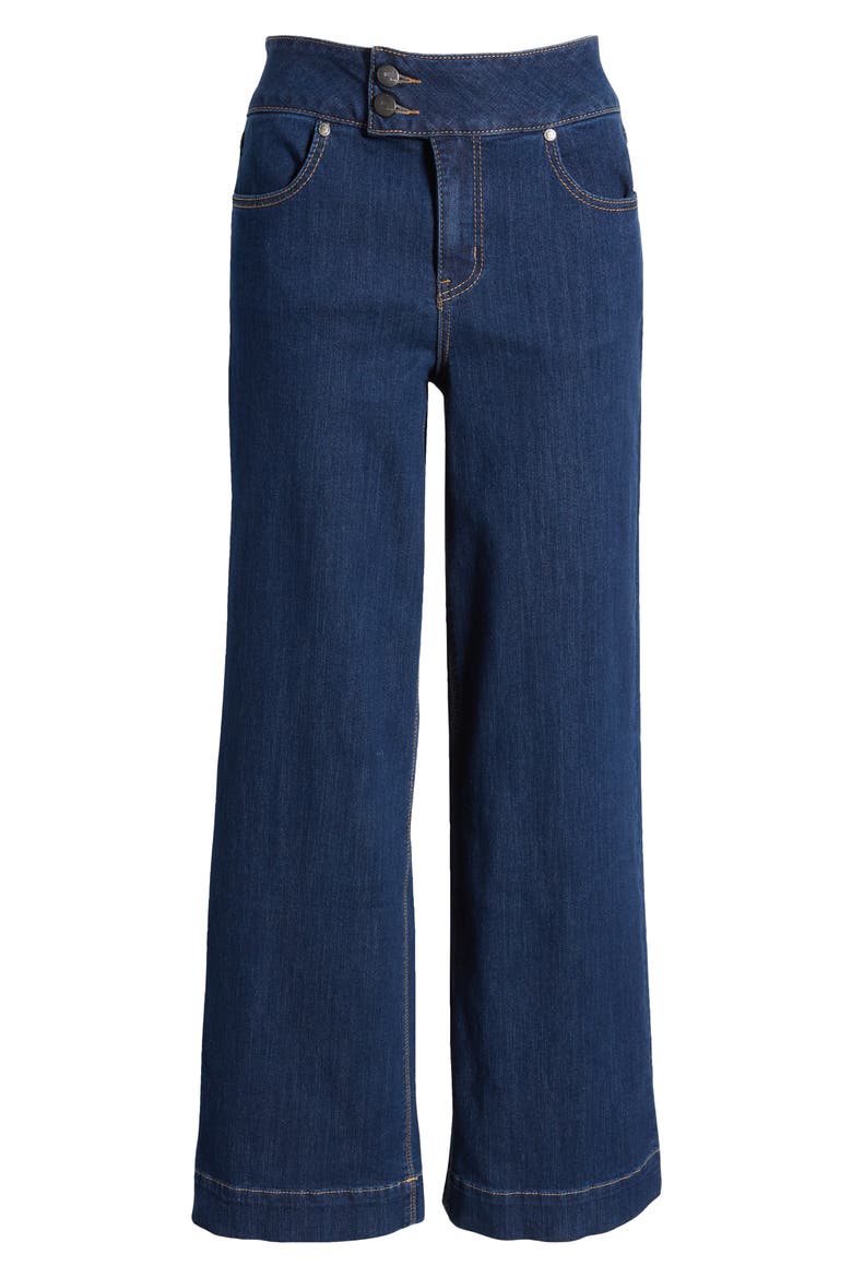 Two-Button High Waist Wide Leg Jeans, Alternate, color, QUINLIN