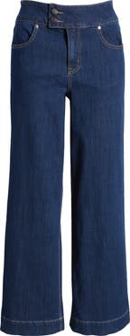 1822 Denim Two-Button High Waist Wide Leg Jeans