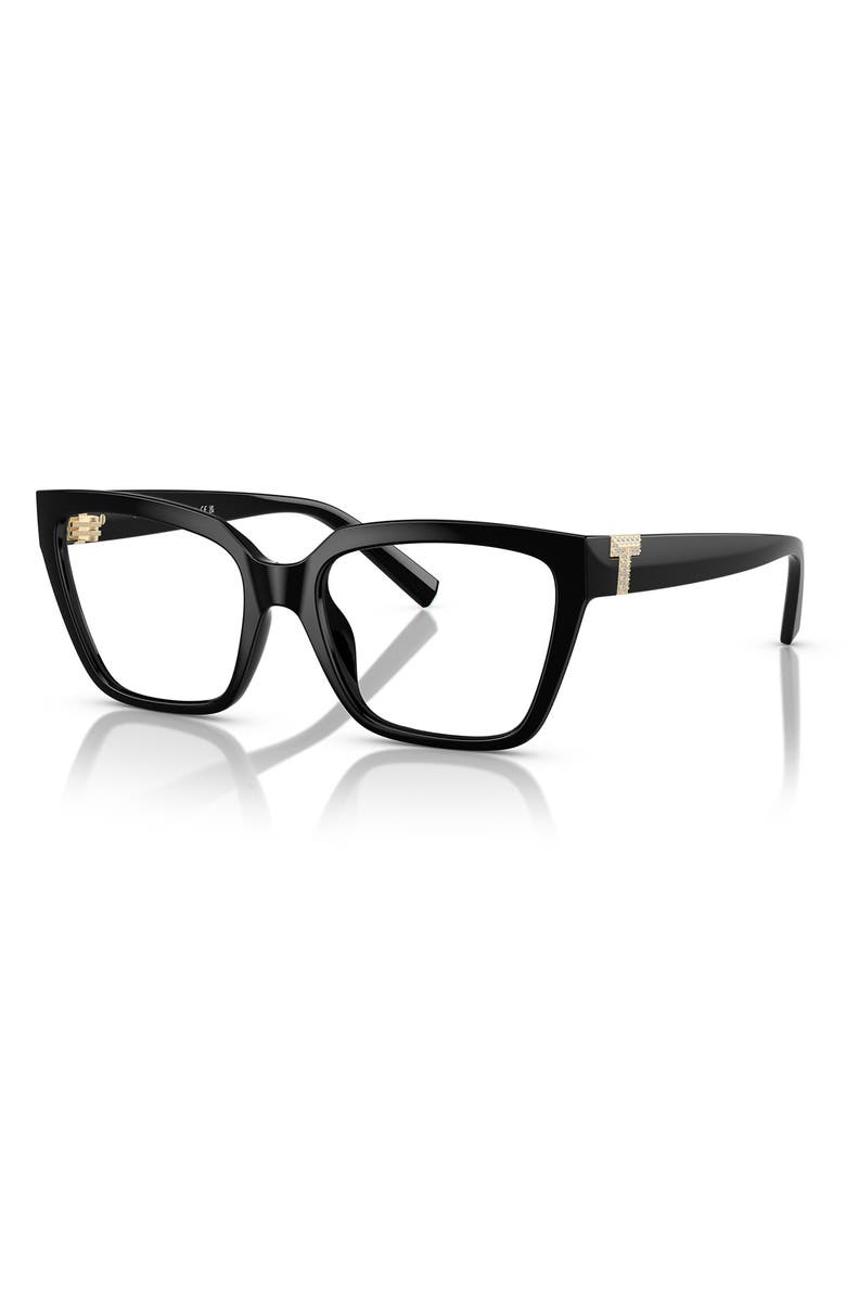 Tiffany & Co. 54mm Square Optical Glasses, Alternate, color, Black