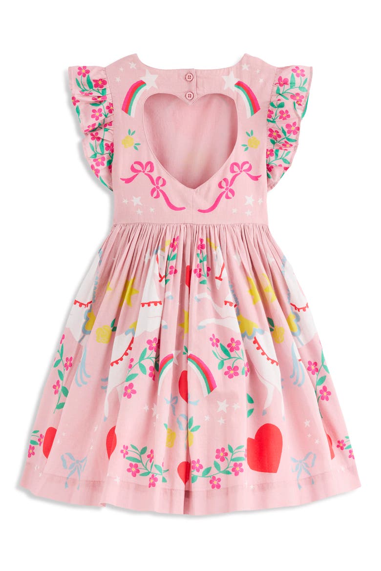 Kids' Heart Back Dress, Alternate, color, BUBBLEGUM PINK UNICORN