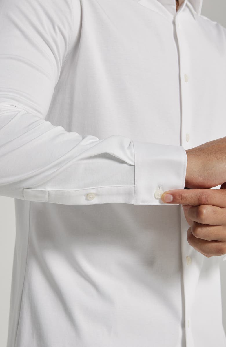 7 Diamonds Girona Solid Performance Button-Up Shirt, Alternate, color, White