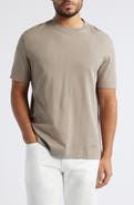 Emporio Armani Tonal Textured Wave Cotton T-Shirt