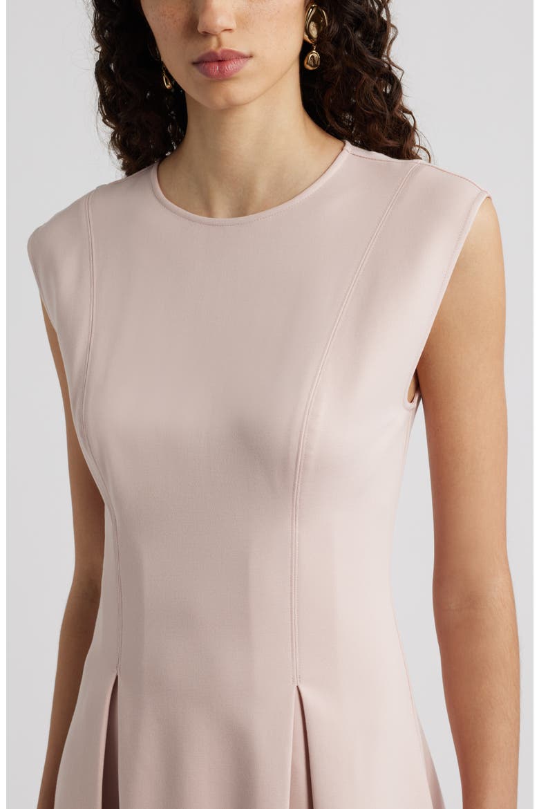 Pleated Cap Sleeve Ponte Dress, Alternate, color, PINK SMOKE