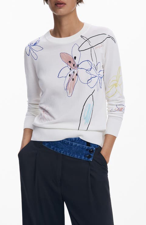 Floral Crewneck Sweater