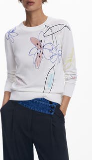 Desigual Floral Crewneck Sweater