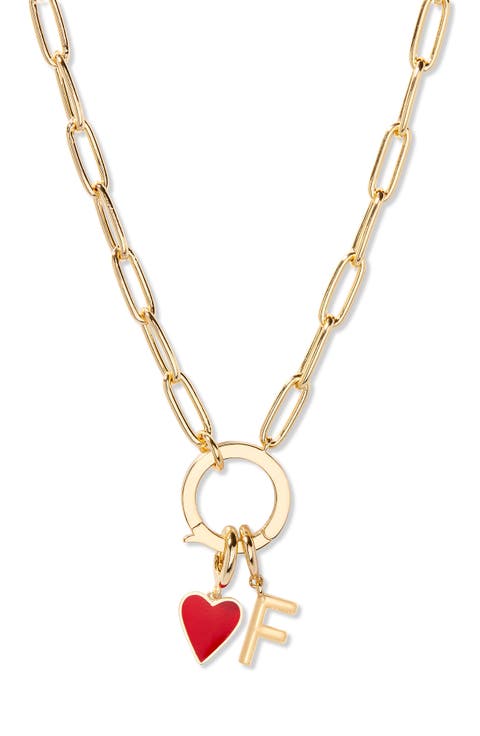 Cameron Initial Heart Charm Necklace