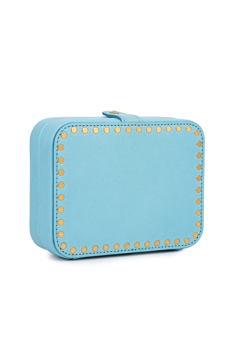 OLD TREND Rectangular Genuine Leather Jewelry Storage Box, Alternate, color, Turquoise