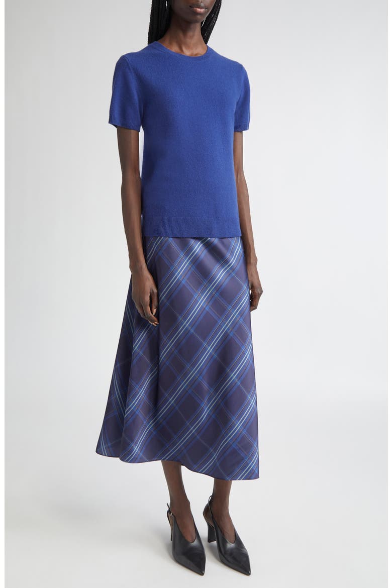 Short Sleeve Wool & Cashmere Sweater, Alternate, color, CASPIAN
