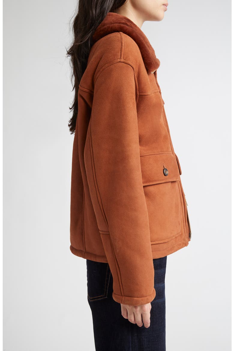 Genuine Merino Shearling Aviator Jacket, Alternate, color, 157 COGNAC