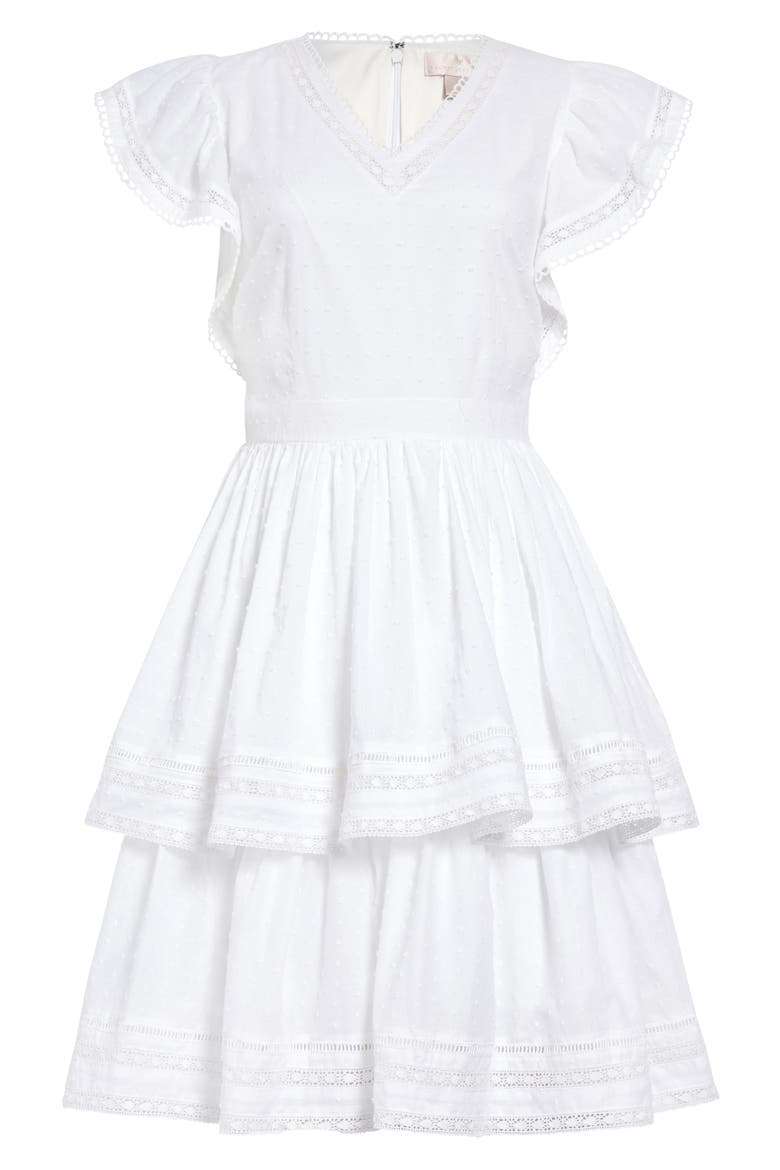 Tiered Fit & Flare Dress, Main, color, WHITE