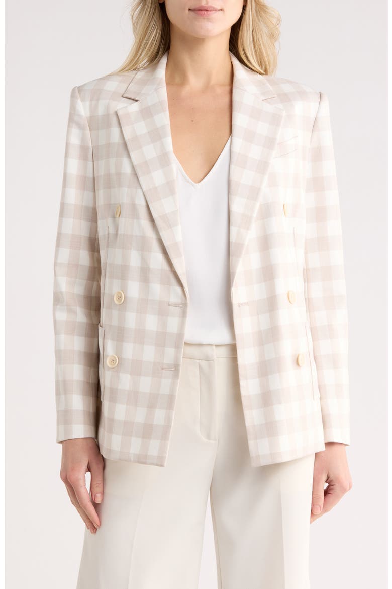 Margaux Double Breasted Blazer, Main, color, SAND GINGHAM