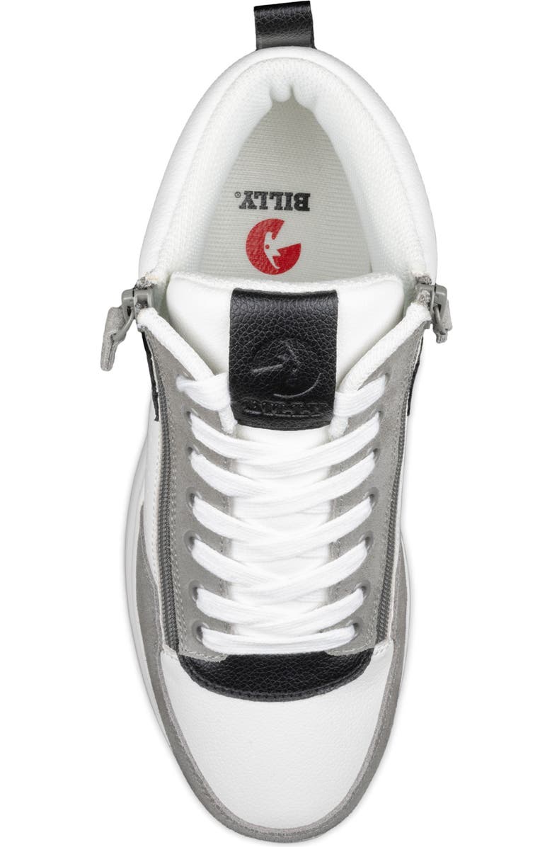 BILLY Footwear Comfort Double Zip High Top Sneaker, Alternate, color, White/Grey/Black