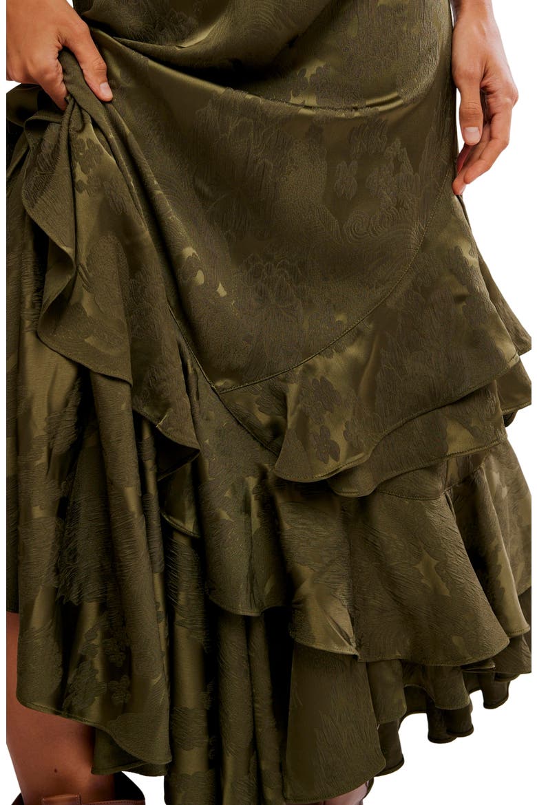 Promenade Jacquard Ruffle Maxi Skirt, Alternate, color, ADVENTURER