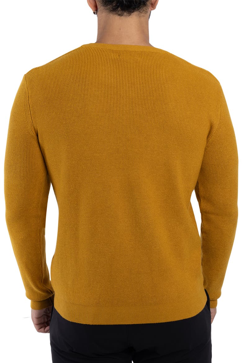 Ribbed Crewneck Sweater, Alternate, color, MUSTARD
