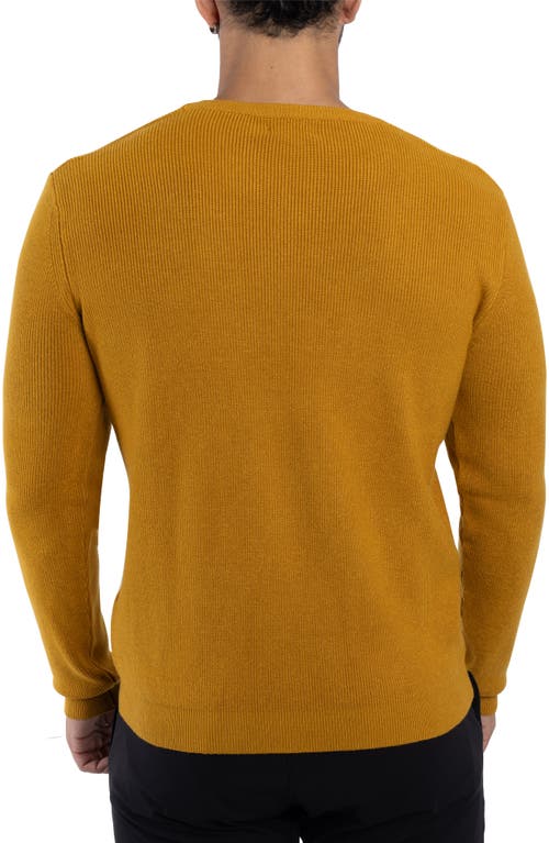 Spring + Mercer Ribbed Crewneck Sweater In Mustard