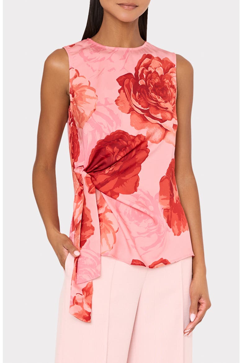 Serena Floral Print Drape Sleeveless Top, Main, color, PINK MULTI