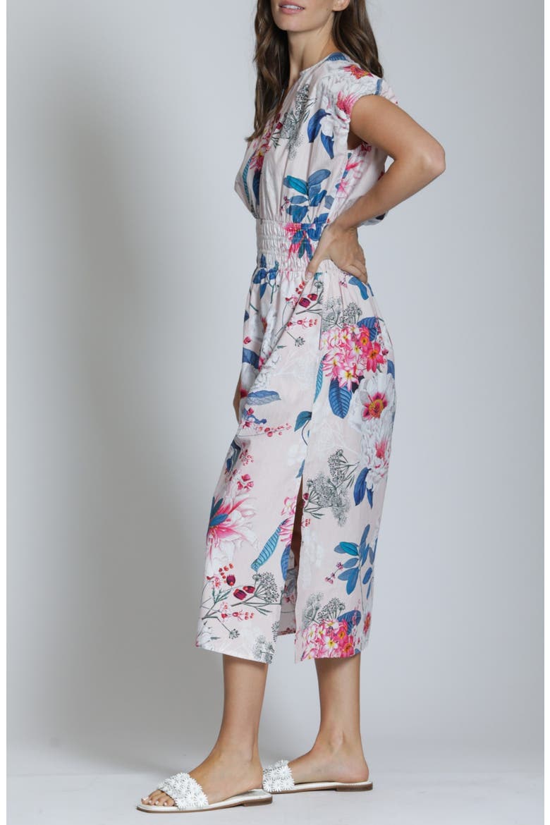 Floral Print Midi Dress, Alternate, color, BLUSH