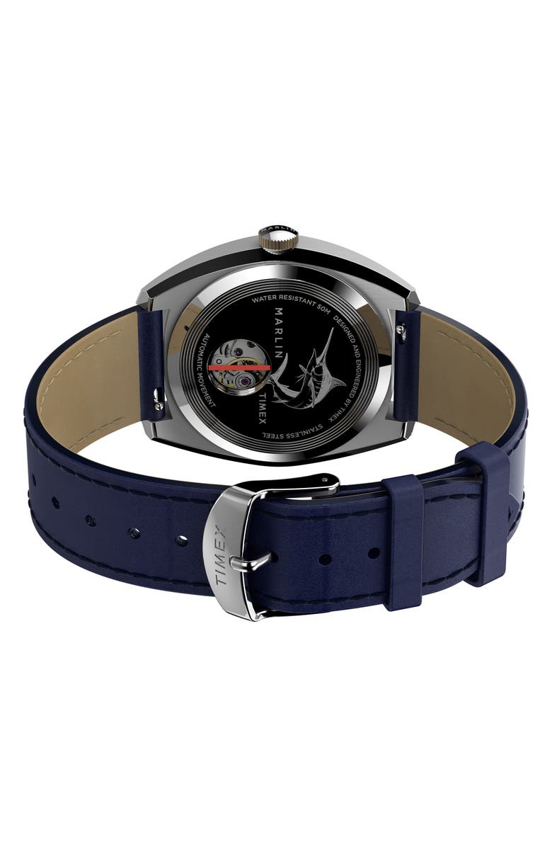 Timex<sup>®</sup> Marlin Automatic Leather Strap Watch, 39mm, Alternate, color, 