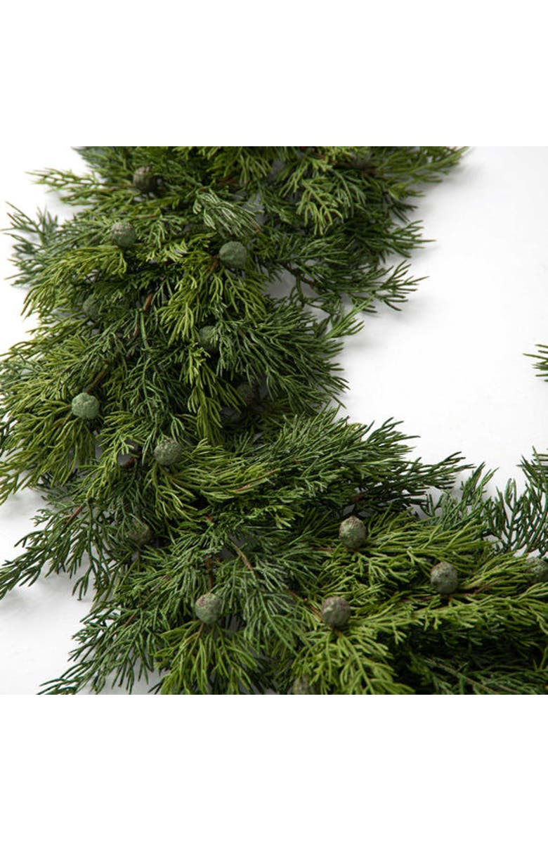 Darby Creek Trading Green Real Touch Seeding Juniper Berry Luxury Artificial Evergreen Winter Greenery Mantel Garland Christmas Table Runner, Alternate, color, Green
