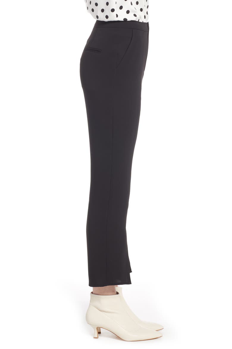 Slit Hem Crop Skinny Pants (Nordstrom Exclusive), Alternate, color, BLACK