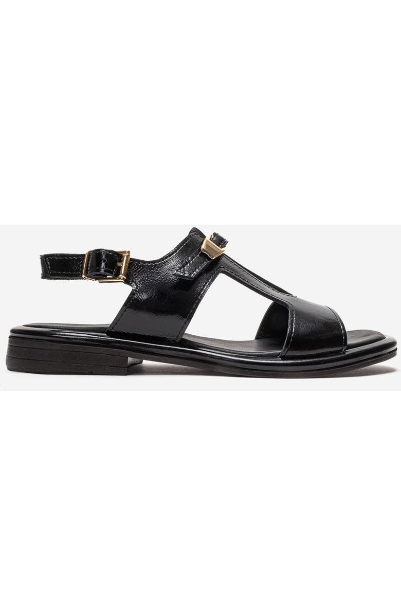 Forever & Always Shoes Auren Leather Buckle Sandal, Alternate, color, Black