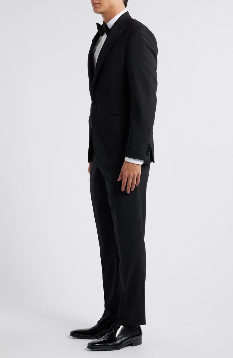 Jack Victor Elwood Contemporary Fit Black Wool Tuxedo, Alternate, color, Black