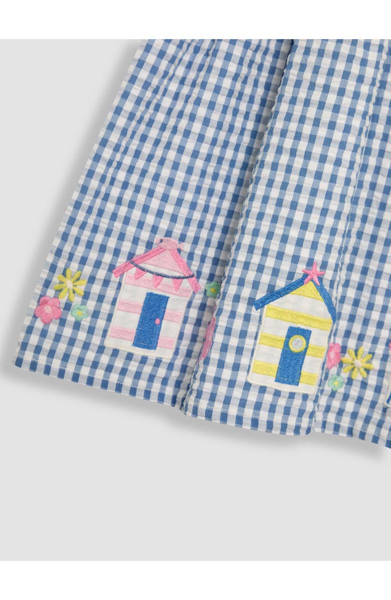 JOJO MAMAN BEBE Seaside Appliqué Cotton Gingham Dress, Alternate, color, Blue