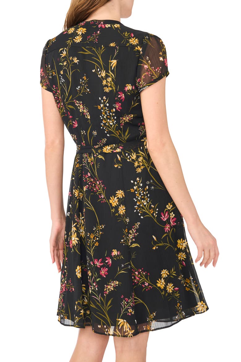 Pintuck Cap Sleeve A Line Shirtdress, Alternate, color, RHUBARB