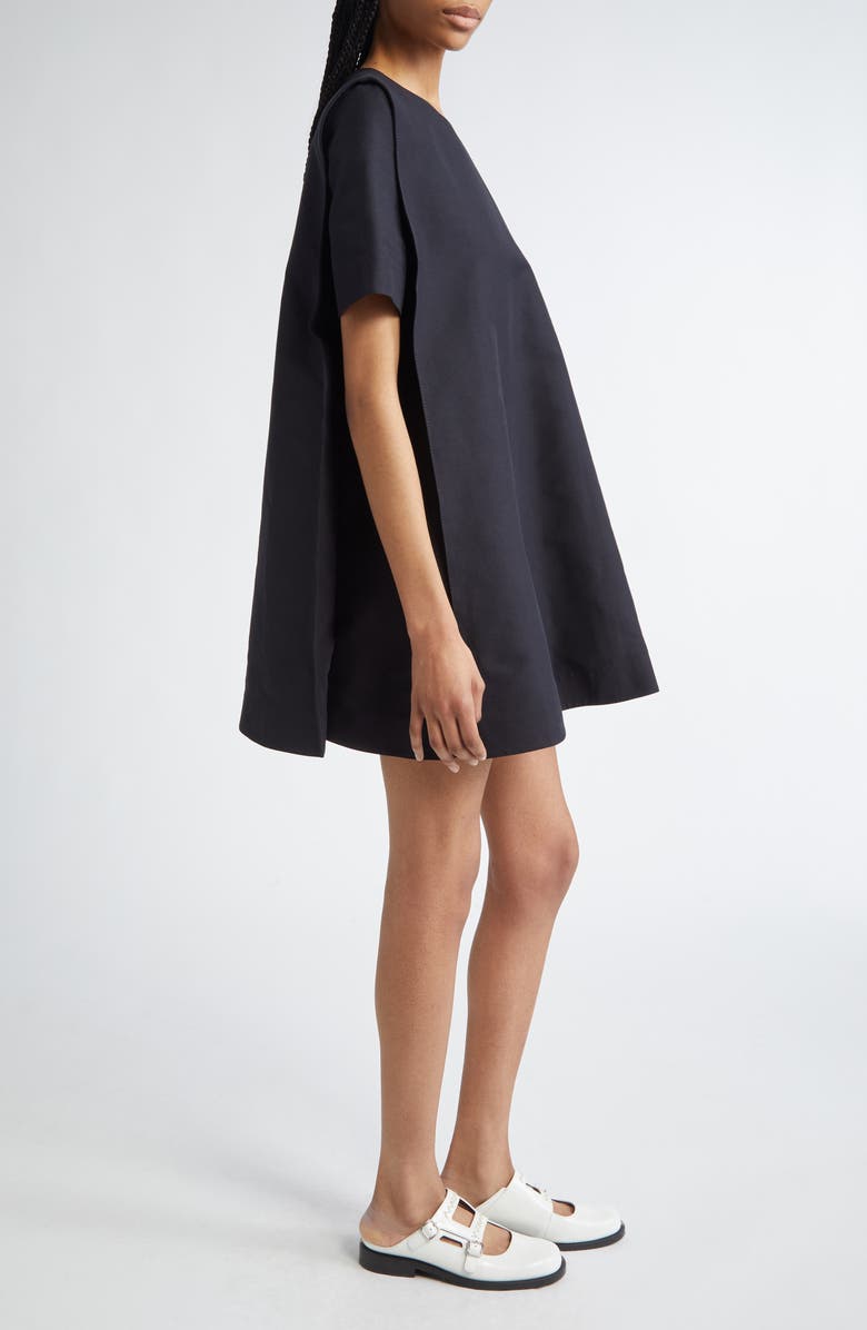 Marni Short Sleeve Cotton Cady A-Line Dress, Alternate, color, Black