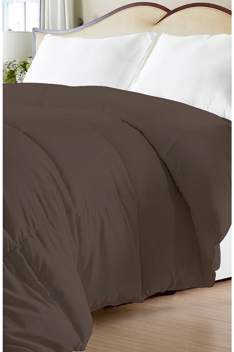 Super Soft Down Alternative Comforter, Alternate, color, CHOCOLATE