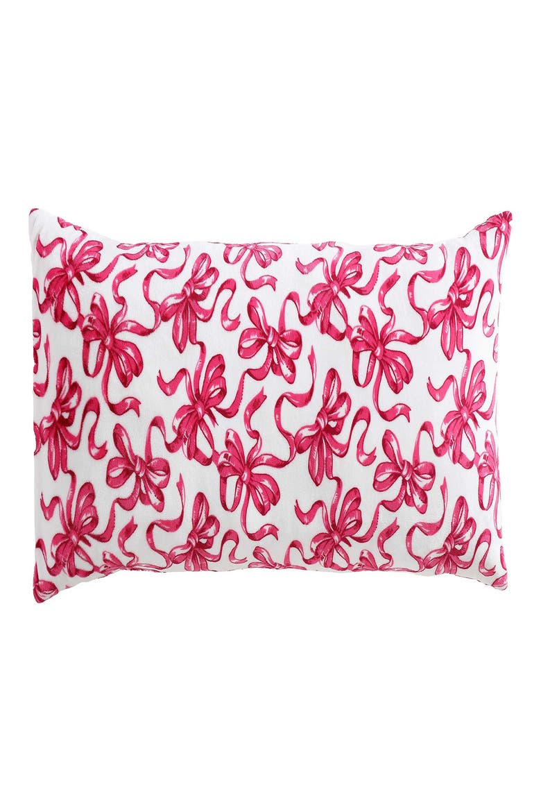 Ballet Bows Plush Decorative Throw Pillow, Main, color, MEDIUM / DARK PINK