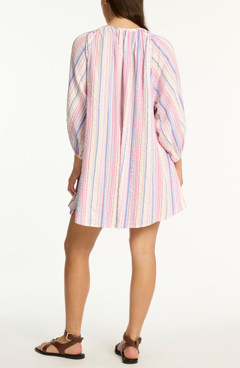Sea Level Boho Stripe Long Sleeve Cover-Up Dress, Alternate, color, 