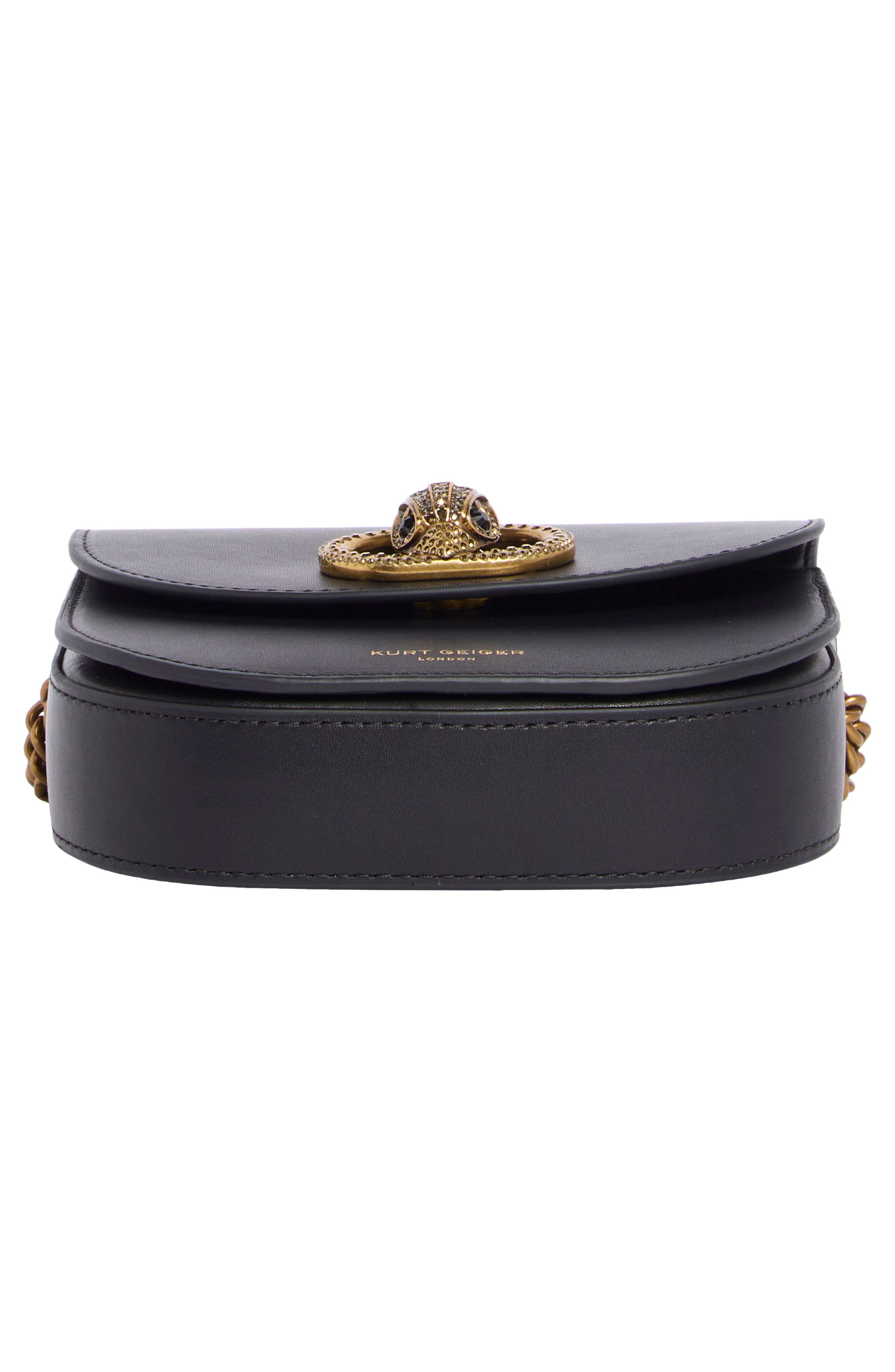 Kurt Geiger London Chelsea Genuine Leather Saddle Bag, Alternate, color, Black