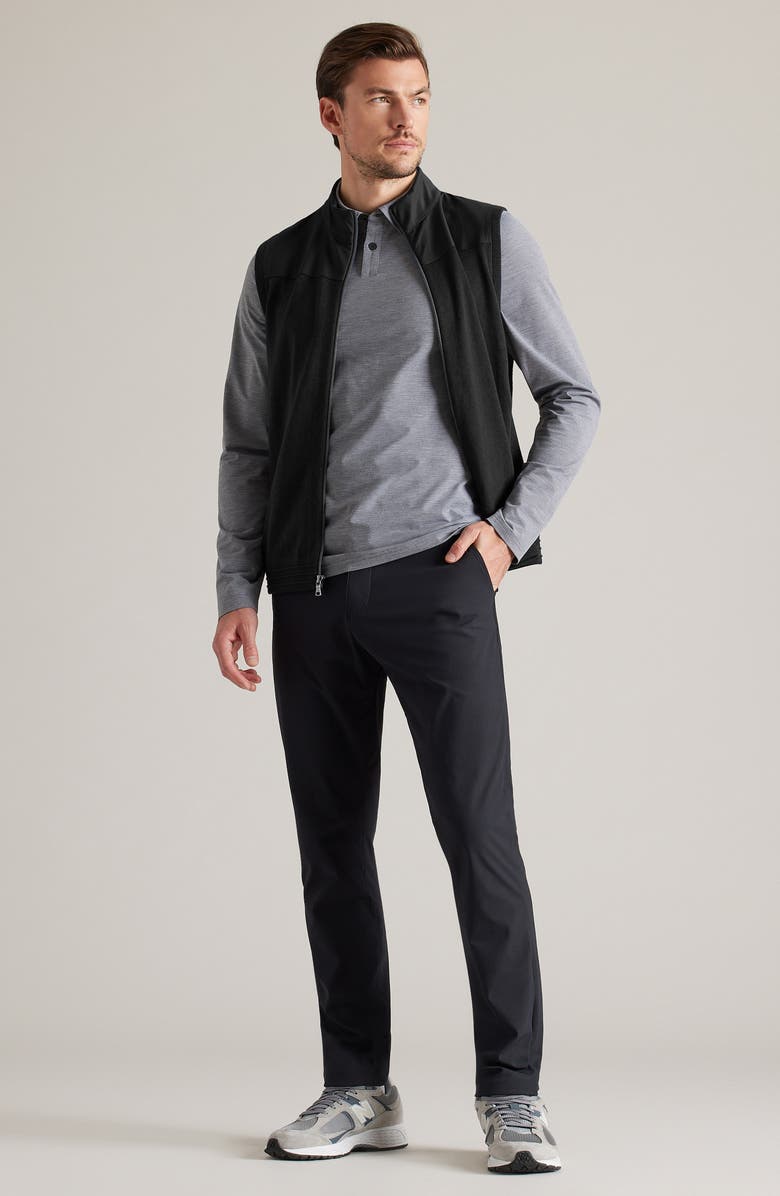 Rhone Commuter Zip Sweater Vest, Alternate, color, Black