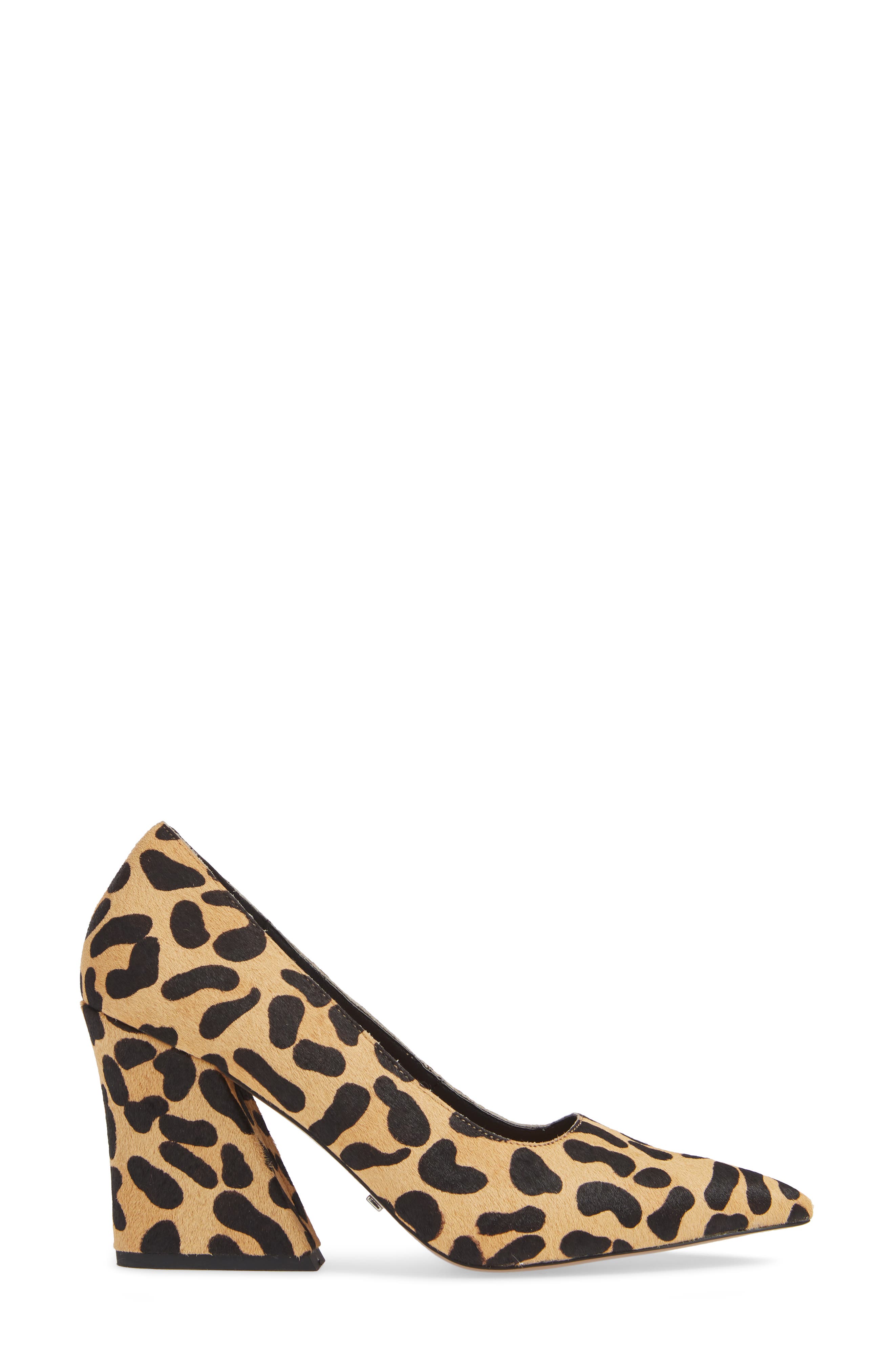 Ginny Flare Genuine Calf Hair Block Court Shoe, Alternate, color, LEOPARD CALF HAIR