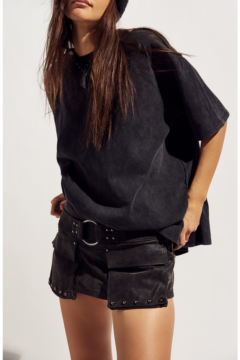 Low Rise Faux Suede Micro Miniskort, Alternate, color, BLACK