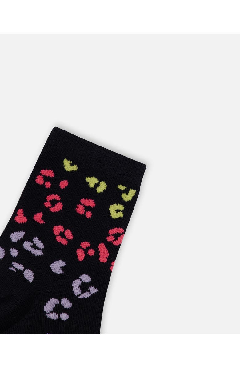 Deux par Deux Girl 3-Pack Knit Socks, Alternate, color, Black And Multicolor