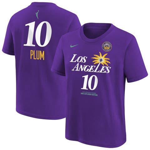 Youth Nike Kelsey Plum Purple Los Angeles Sparks Explorer Edition Name & Number T-Shirt